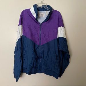 EUC vtg L John Ashford Sport purple navy white windbreaker jacket euc